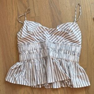 Striped Gray and White Women's Top